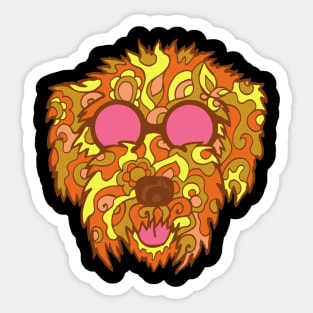 Cool Cockapoo in Browns and Yellows Sticker